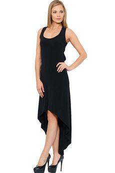 Черное вечернее платье с открытой спиной Mondigo