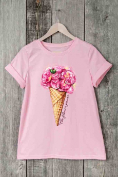 Розовая футболка с мороженым Милана