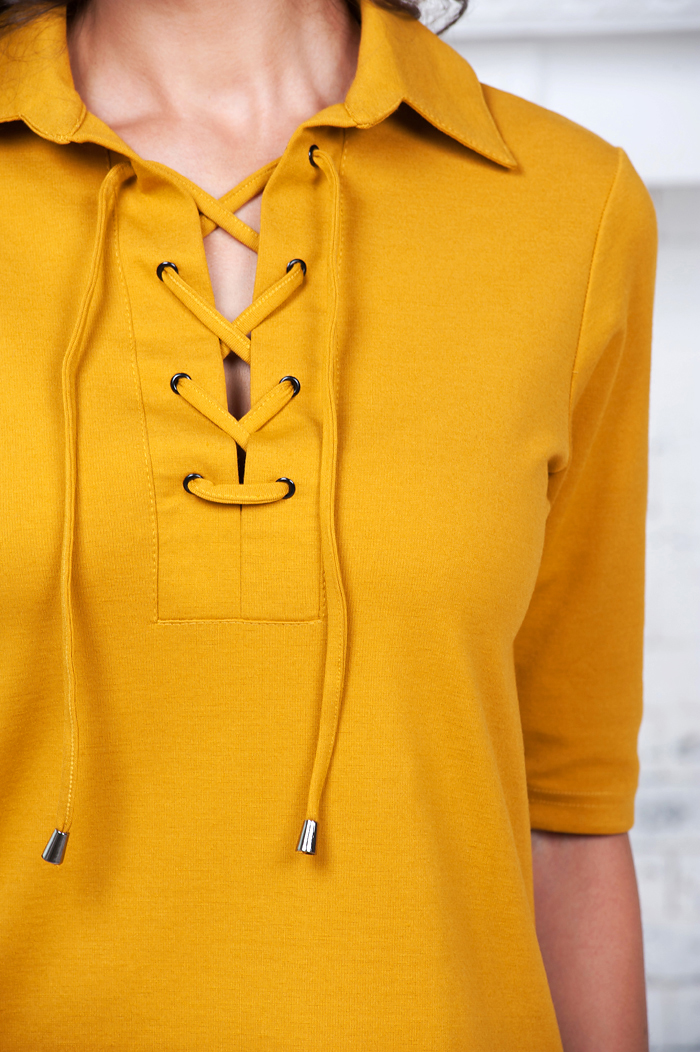 Фото товара 9320, платье горчичного цвета