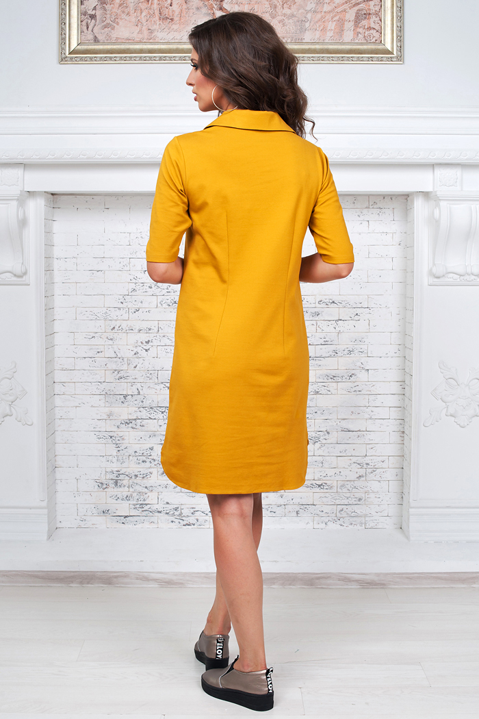 Фото товара 9321, платье горчичного цвета