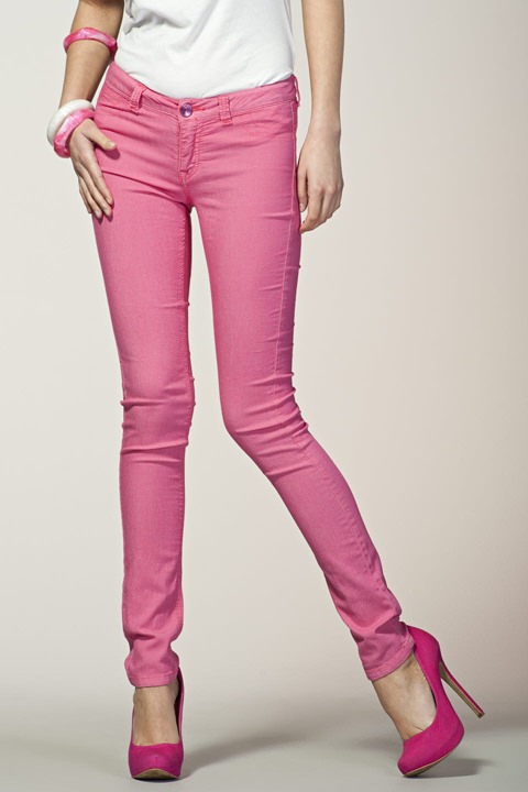 Фото товара 3521, розовые женские джинсы