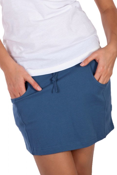 Фото товара 3619, синяя спортивная юбка на поясе с кулиской