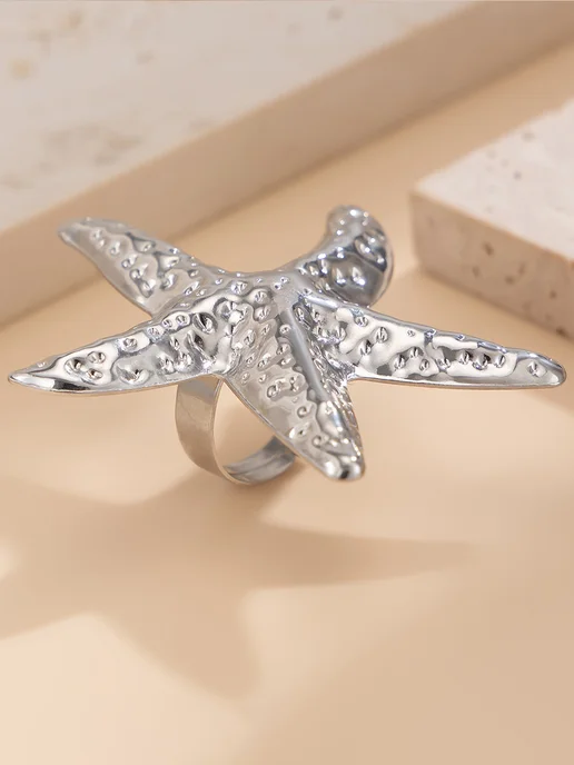 Фото товара 25589, кольцо морская звезда бижутерия регулируемое безразмерное